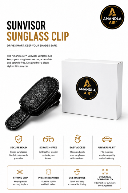 Amandla Air™ Premium Sunvisor Sunglass Clip