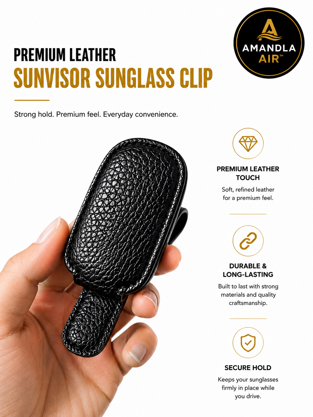 Amandla Air™ Premium Sunvisor Sunglass Clip