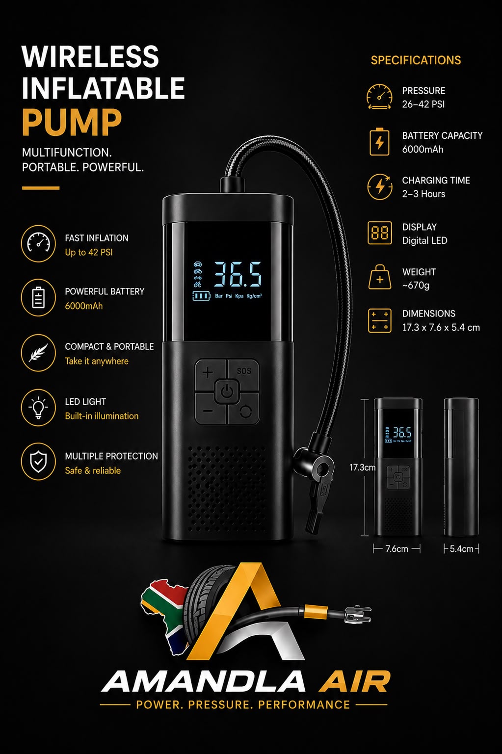 AmandlaAir™ Pro Inflator (Portable Inflator)